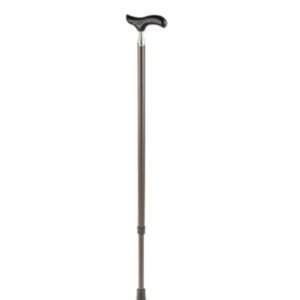 Ossenberg Walking stick-Derby soft grip in carbon look-chrome ring