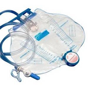 EA/1 KENDALL CURITY ANTI REFLUX CHAMBER DRAINAGE BAG W/ SPLASHGUARD, 2000ML