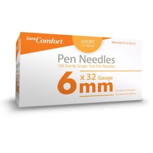 BX/100 SURE COMFORT PEN NEEDLES, 32G, 1/4IN (6MM) SHORT