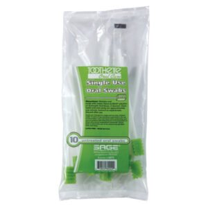 PKG/10 TOOTHETTE PLUS ORAL SWAB UNTREATED SOFT FOAM W/ RIDGES