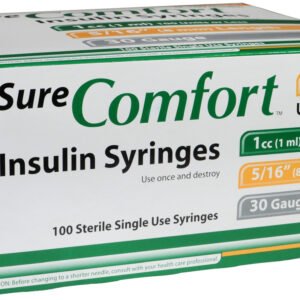 BX/100 SURE COMFORT INSULIN SYRINGE, 30G, 5/16IN (8MM), 1CC