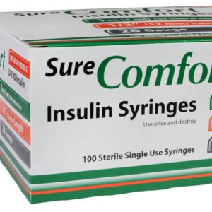 BX/100 SURE COMFORT INSULIN SYRINGE, 28G, 1/2IN (12MM), 1CC