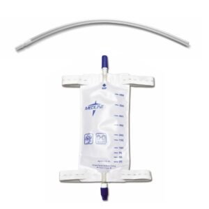 EA/1 URINARY LEG DRAINAGE BAG WITH ELASTIC STRAP, 18" EXTENSION TUBING, MEDIUM,