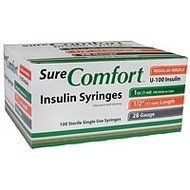 BX/100 SURE COMFORT INSULIN SYRINGE, 29G, 1/2IN (12MM), 1CC (UNIT BLISTER PACK)