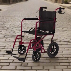Transport Chair, Aluminium, Basic 12" (30.5 cm) Wheels, Red MDS808210A RE