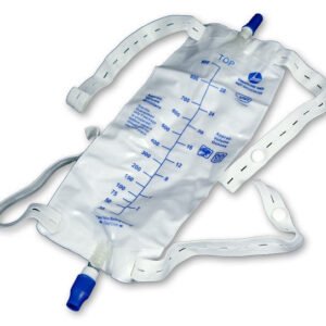 EA/1 LEG BAG, SIZE MEDIUM 600ML WITH ONE WAY VALVE,TWO LATEX STRAPS