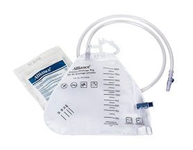 URINARY DRAINAGE BAG 2000 ML W/ ANTI-FLUX VALVE LATEX FREE.