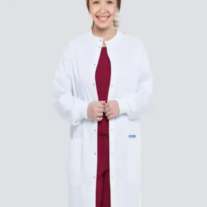 Full Length Unisex Snap Lab Coat with Knitted Cuffs - Medical Uniform