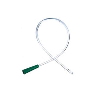 CLEAR PLASTIC URETHRAL INTERMITTENT CATHETER 14FR 16IN W/CONNECTOR 2 EYES