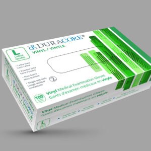 BX/100 DURACORE VINYL EXAMINATION GLOVES, NON POWDERED, LARGE (ALL SALES FINAL /